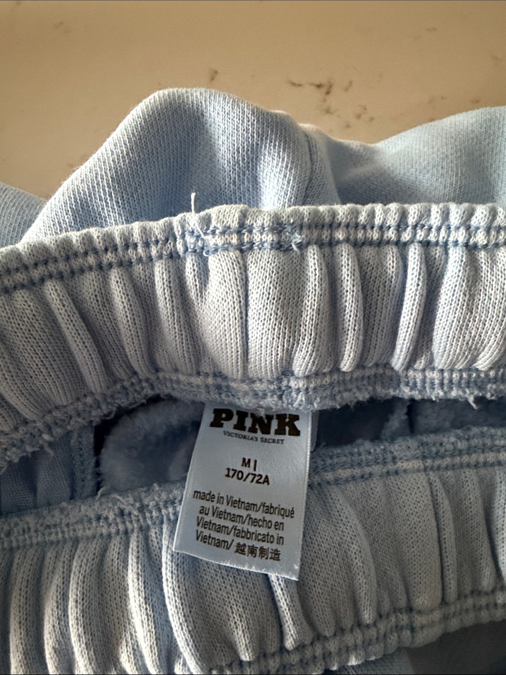 PINK Victoria's Secret Pale Blue Drawstring Athletic Shorts - Picture 2 of 3